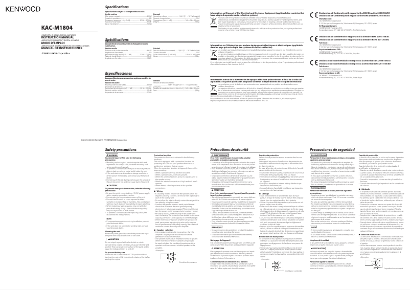 Imagen de la primera página del manual del dispositivo KAC-M1804