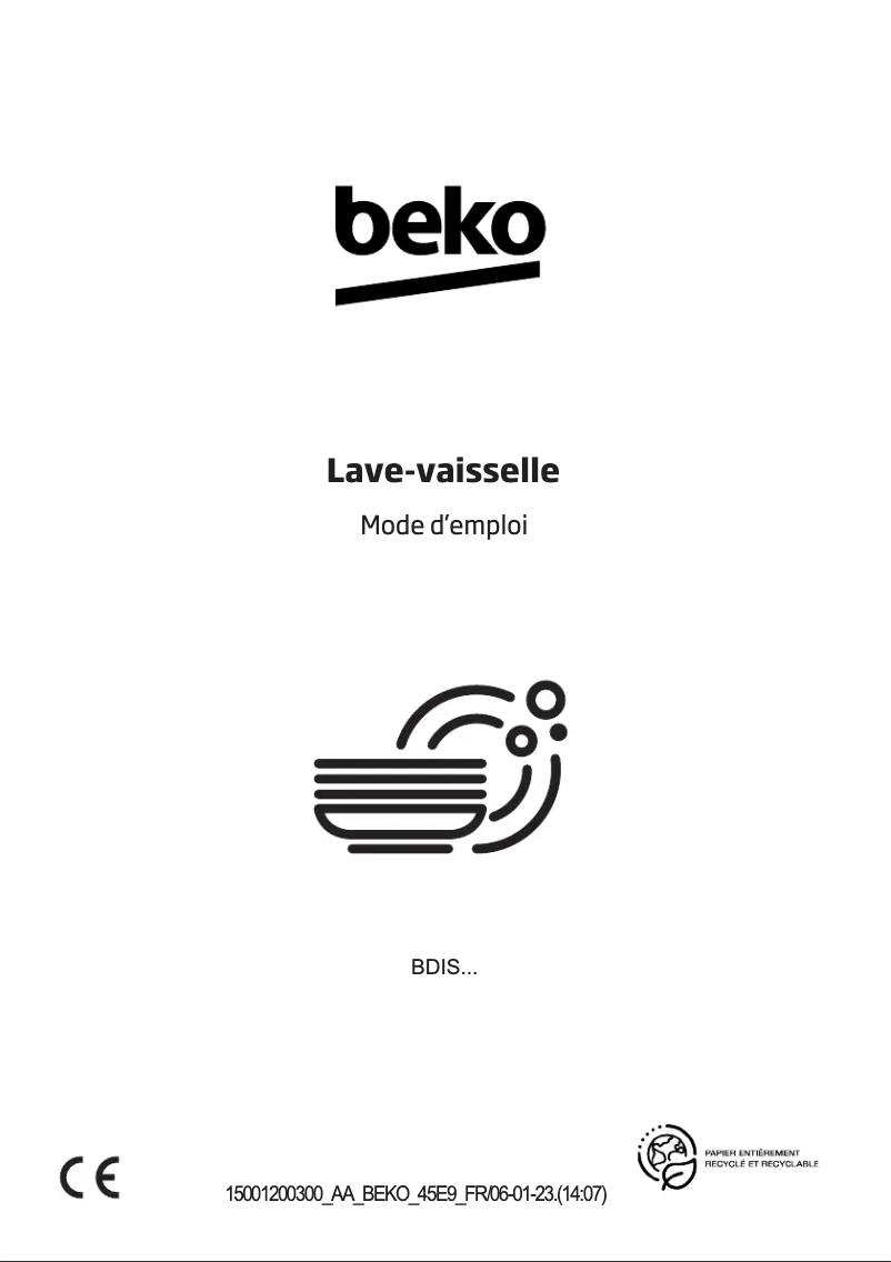 Page 1 de la notice Manuel utilisateur Beko BDIS48E041Q