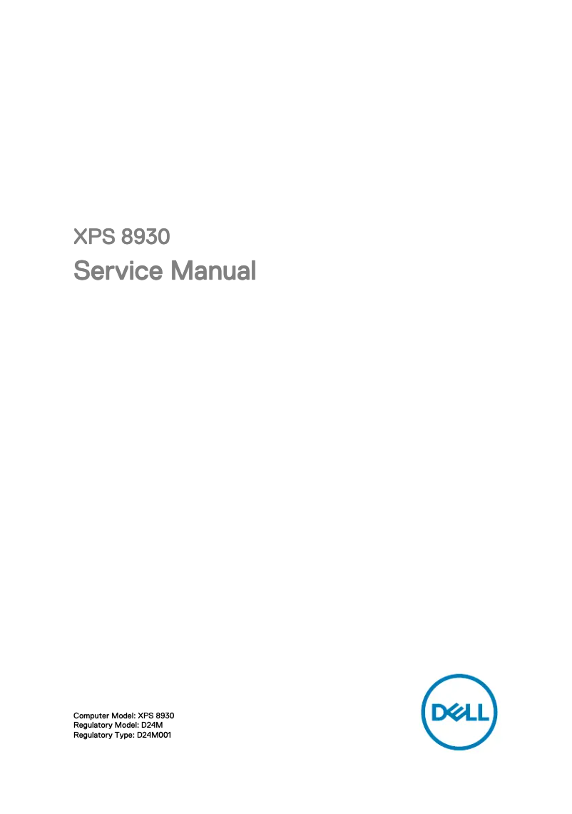 Image de la première page du manuel de l'appareil XPS 8930