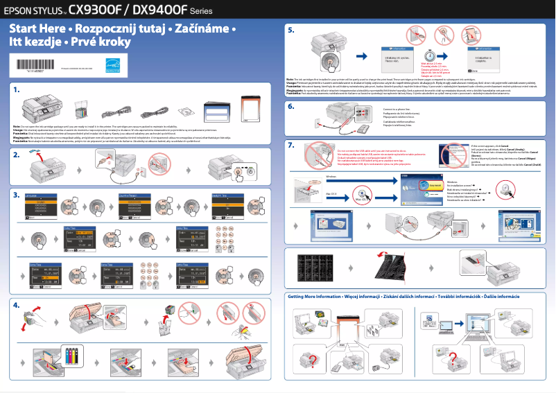 Page n°1 - Guide d'installation Epson Stylus DX9400F