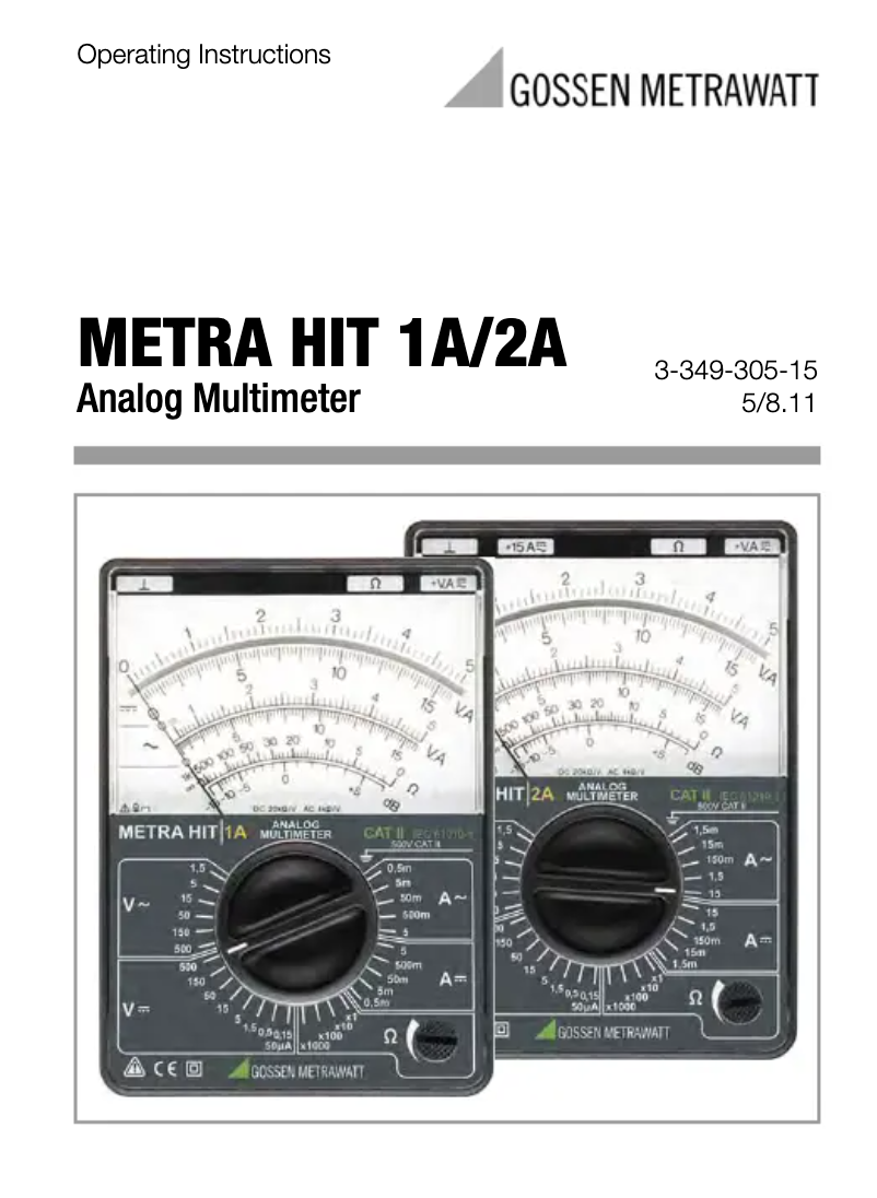 Image de la première page du manuel de l'appareil Metrahit 1A