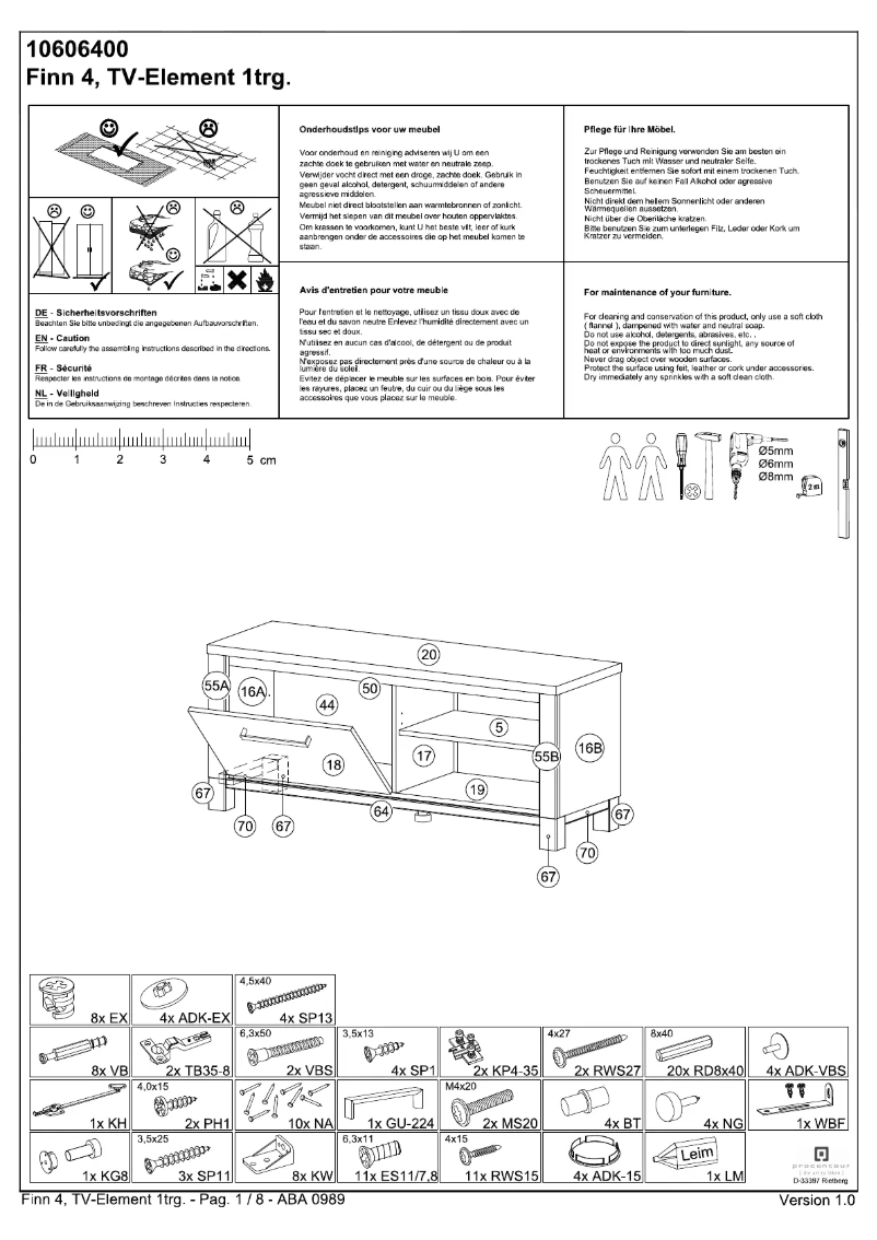 Page 1 de la notice Manuel utilisateur Leen Bakker Finn 4