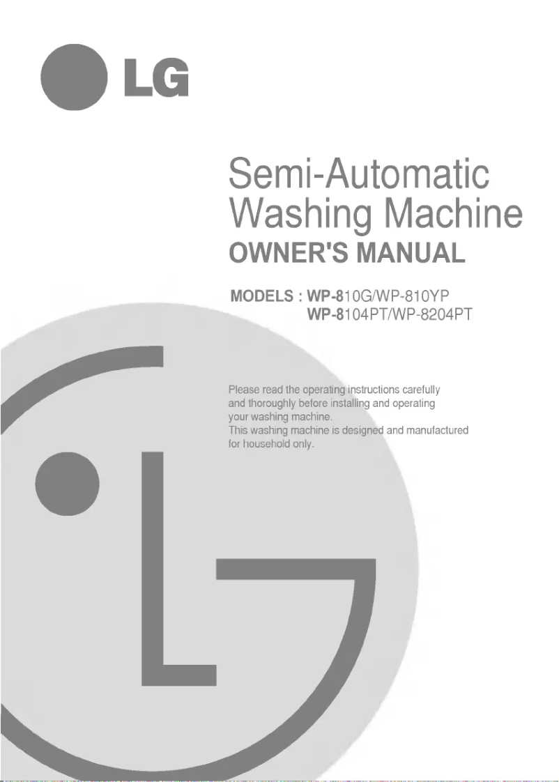 Page 1 de la notice Manuel utilisateur LG WP-810GP