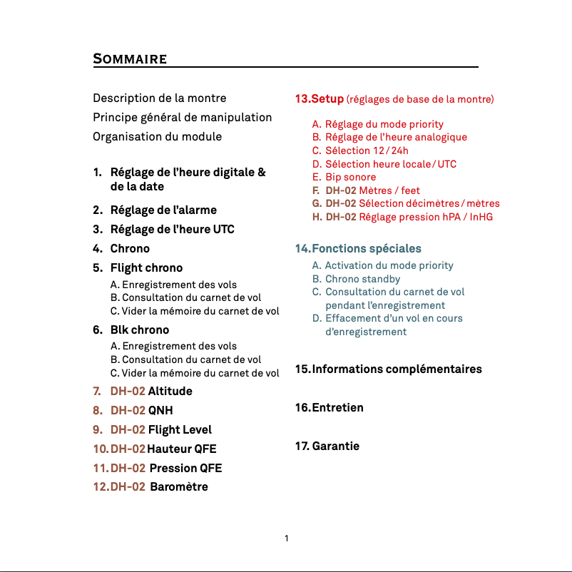 Imagen de la primera página del manual del dispositivo Titane DH01