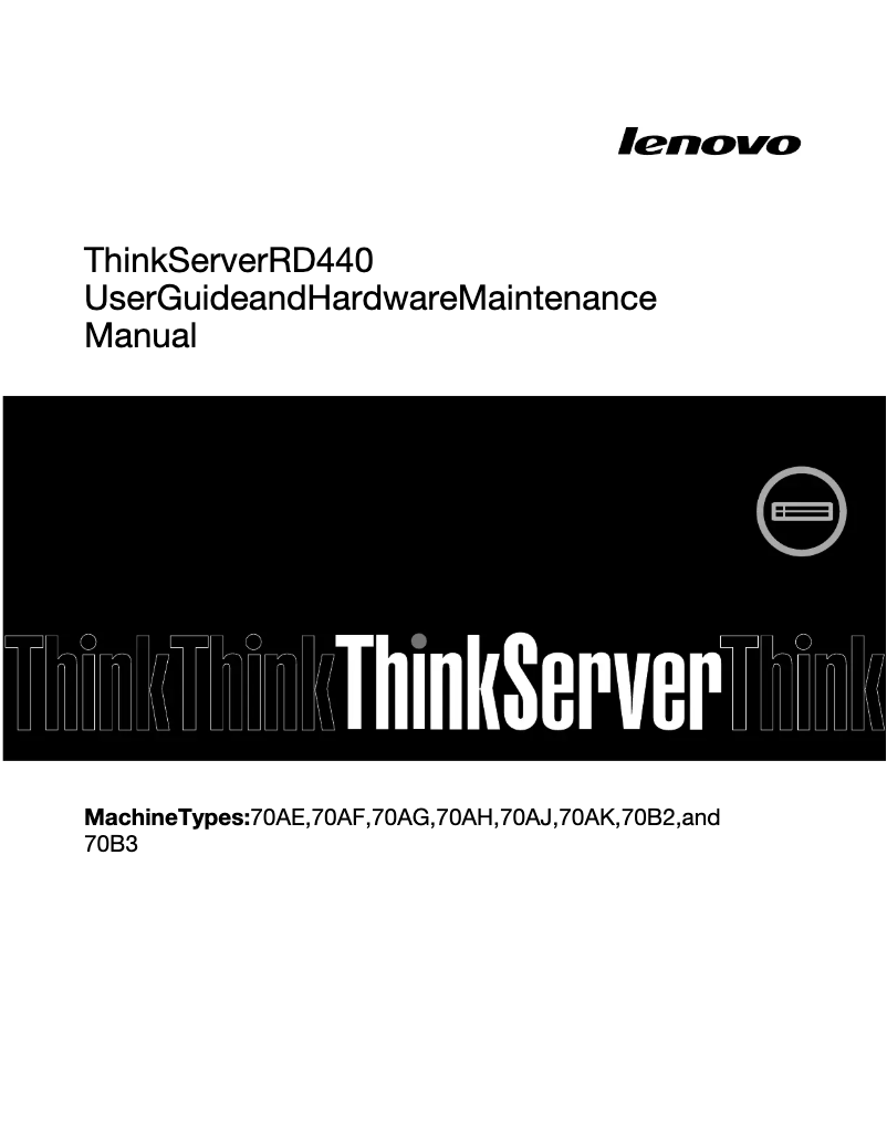 Page 1 de la notice Manuel utilisateur Lenovo ThinkServer RD440