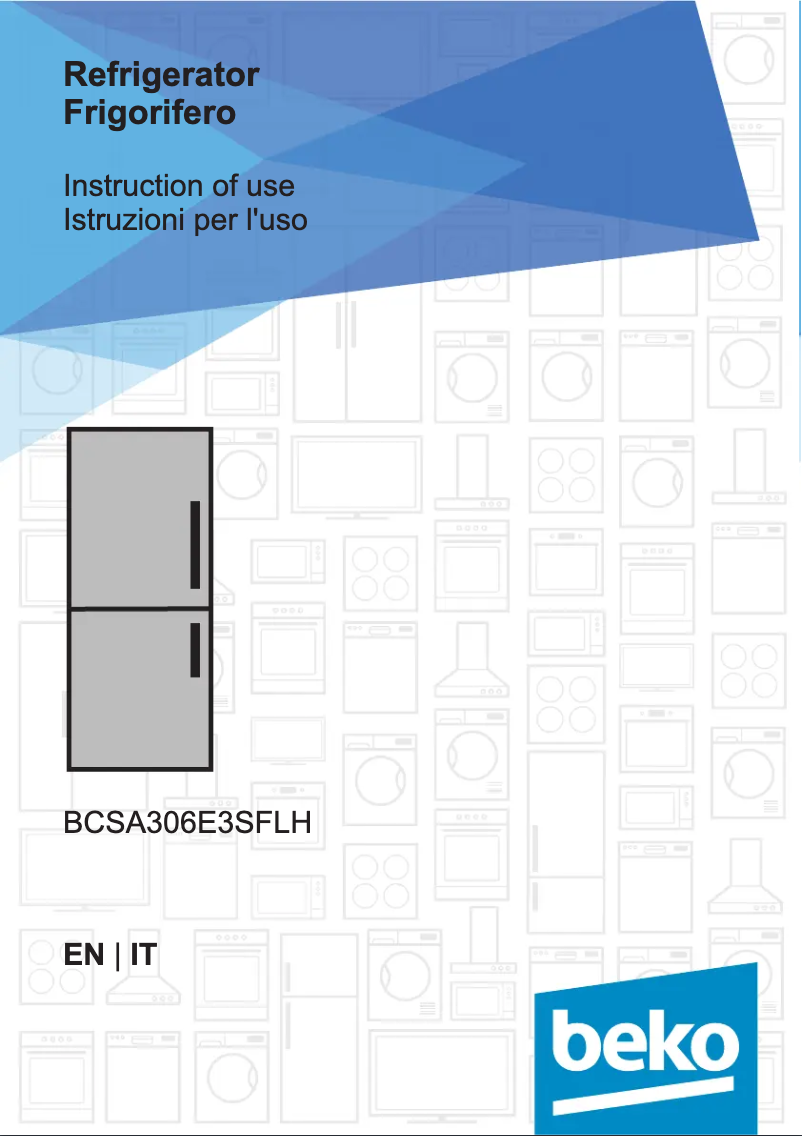 Page 1 de la notice Manuel utilisateur Beko BCSA306E3SFLH