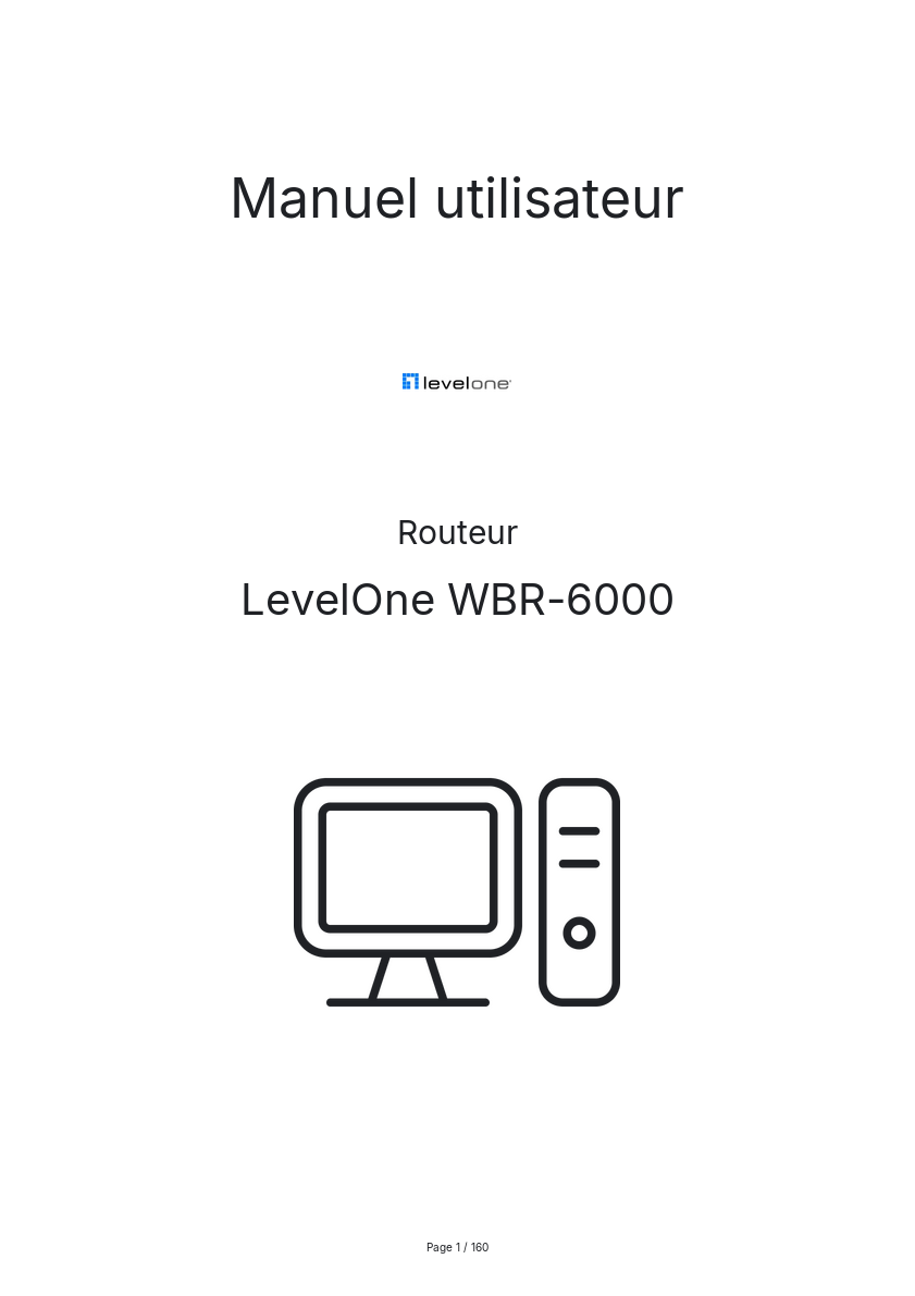 Page n°1 - Manuel utilisateur LevelOne WBR-6000