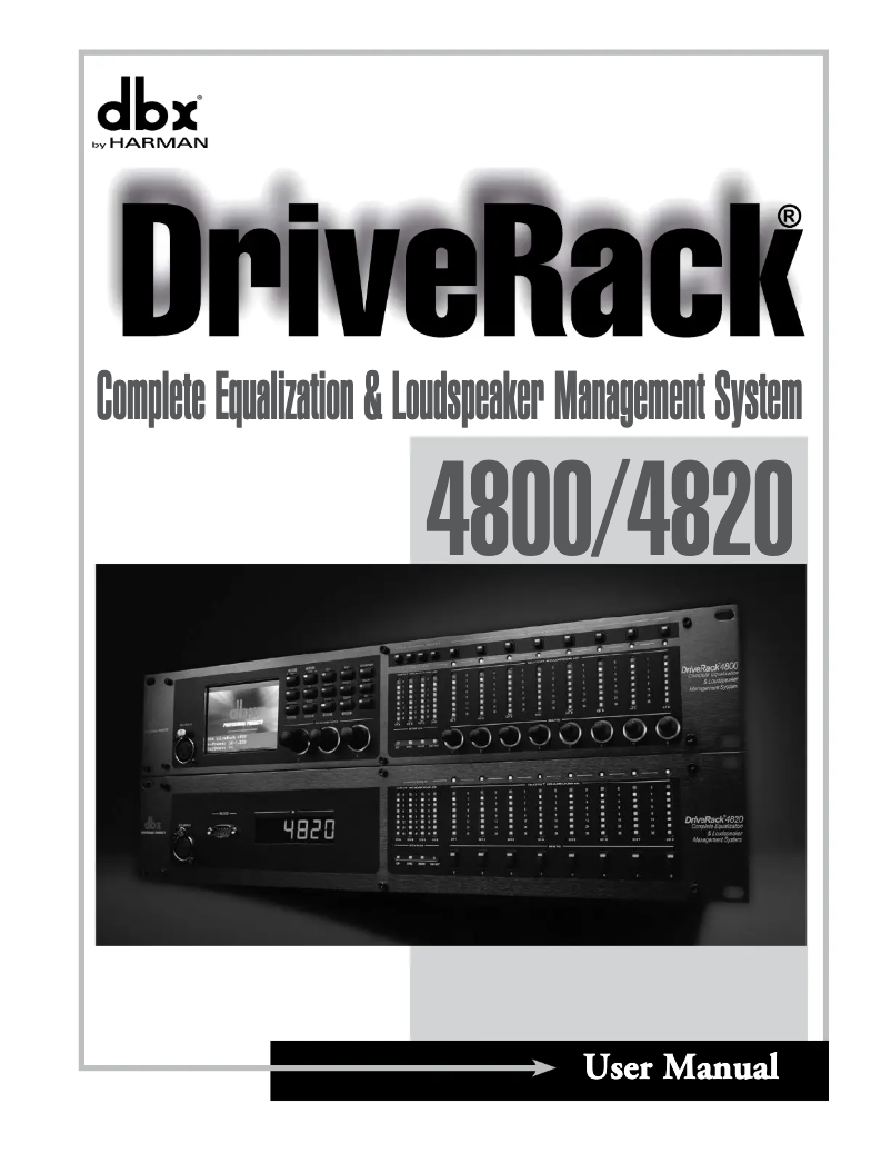 Page n°1 - Manuel utilisateur DBX DriveRack 4800