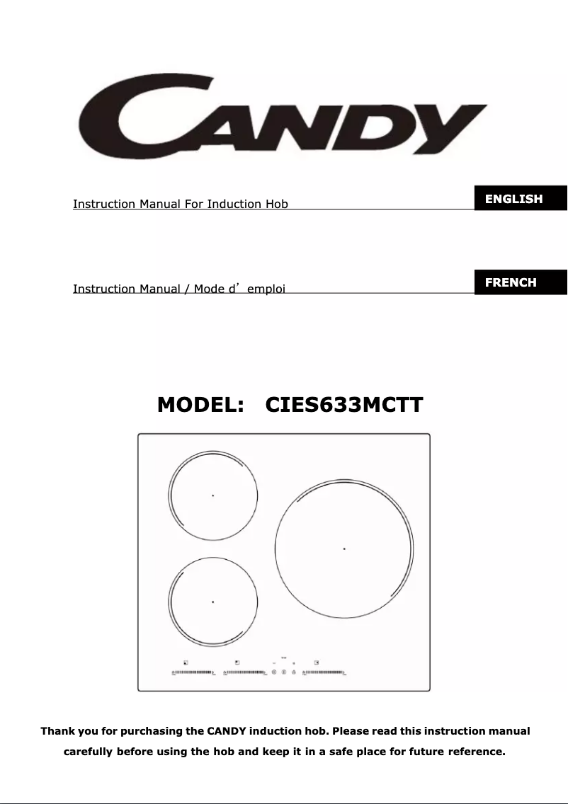 Page n°1 - Mode d'emploi Candy CIES633MCTT