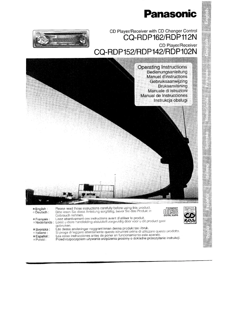 Page n°1 - Manuel utilisateur Panasonic CQ-RDP162N