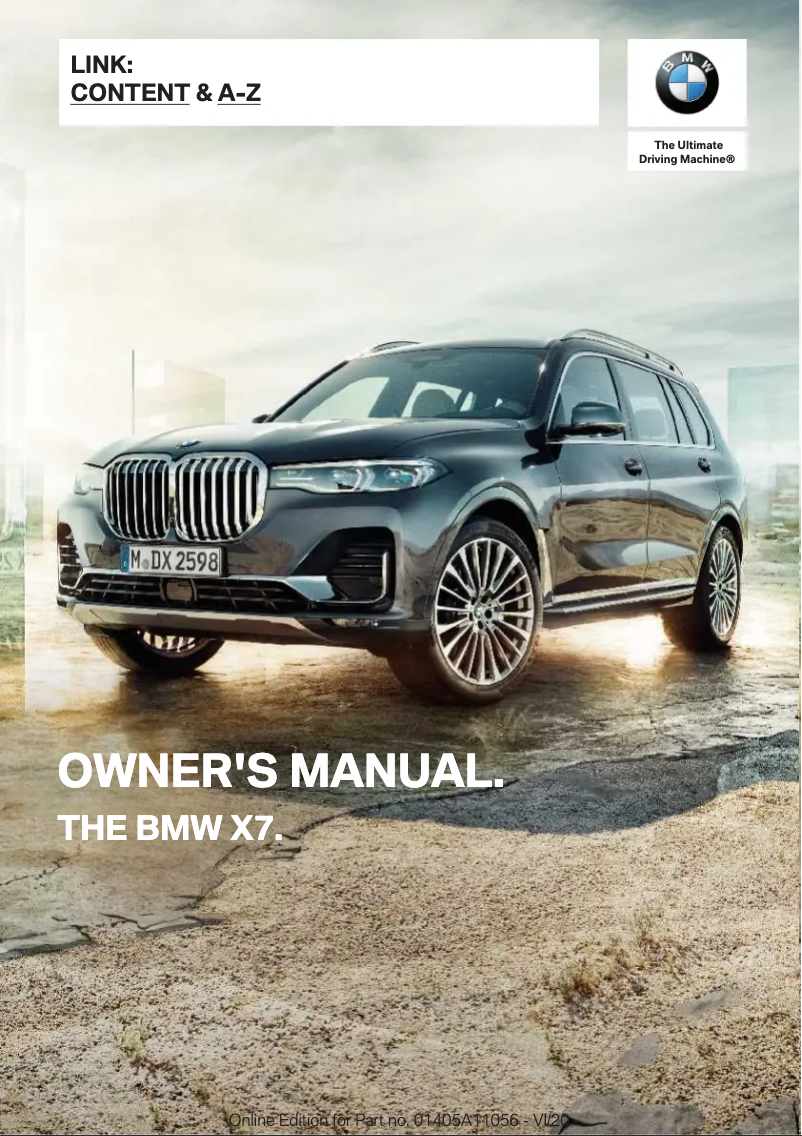 Page 1 de la notice Manuel utilisateur BMW X7 (2021)