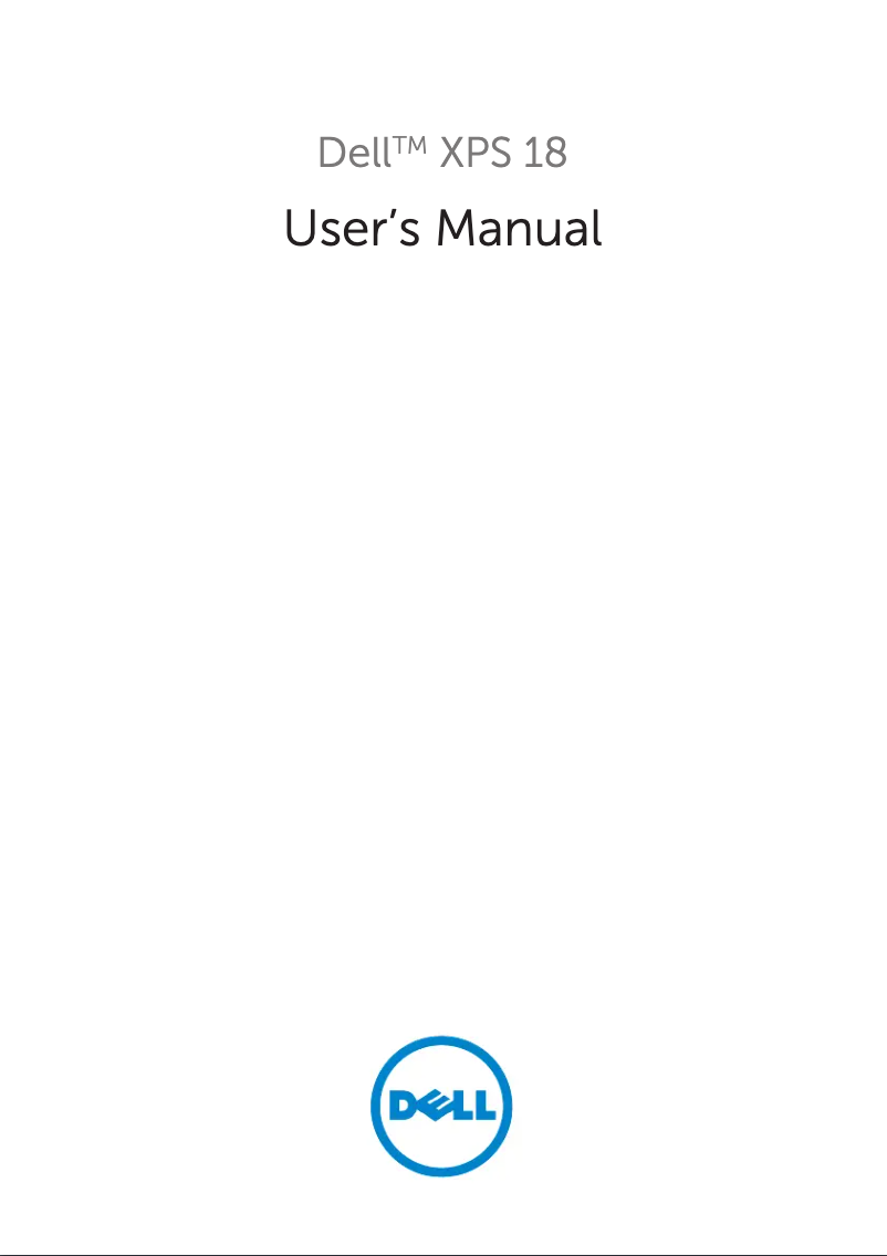 Page 1 de la notice Manuel utilisateur Dell XPS 18 Touch