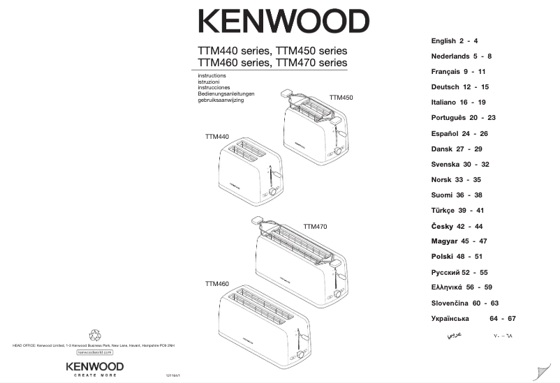 Page n°1 - Manuel utilisateur Kenwood TTM460