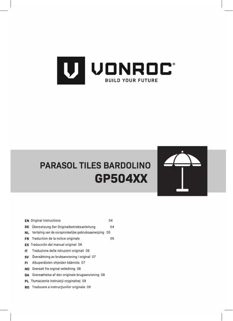 Image de la première page du manuel de l'appareil GP504XX