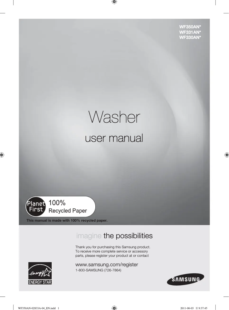 Page n°1 - Manuel utilisateur Samsung WF330ANB