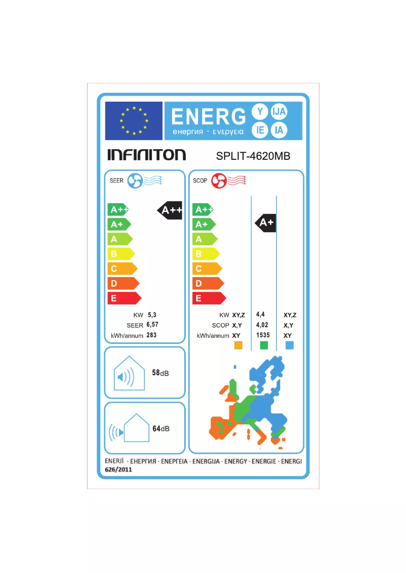 Image de la première page du manuel de l'appareil SPLIT-4620MB
