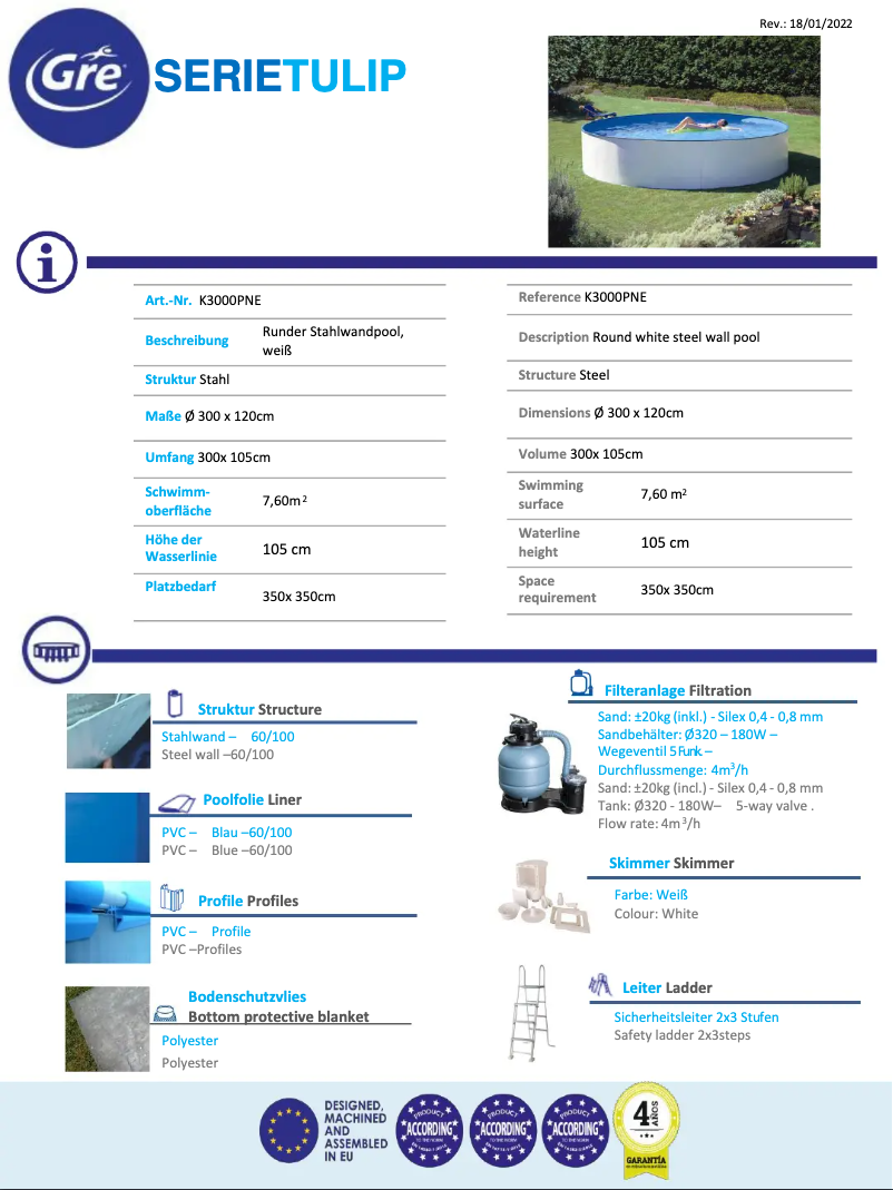 Page n°1 - Fiche technique Gre K3000PNE