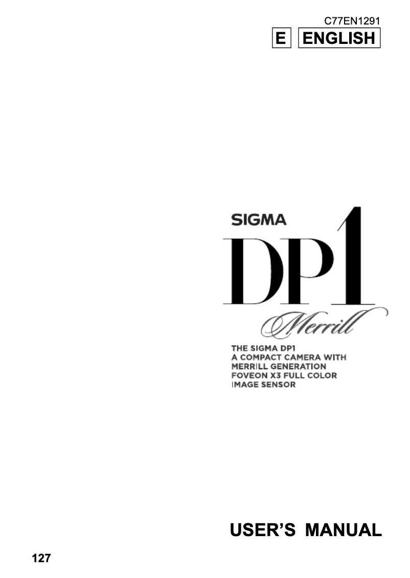 Image de la première page du manuel de l'appareil DP1 Merrill