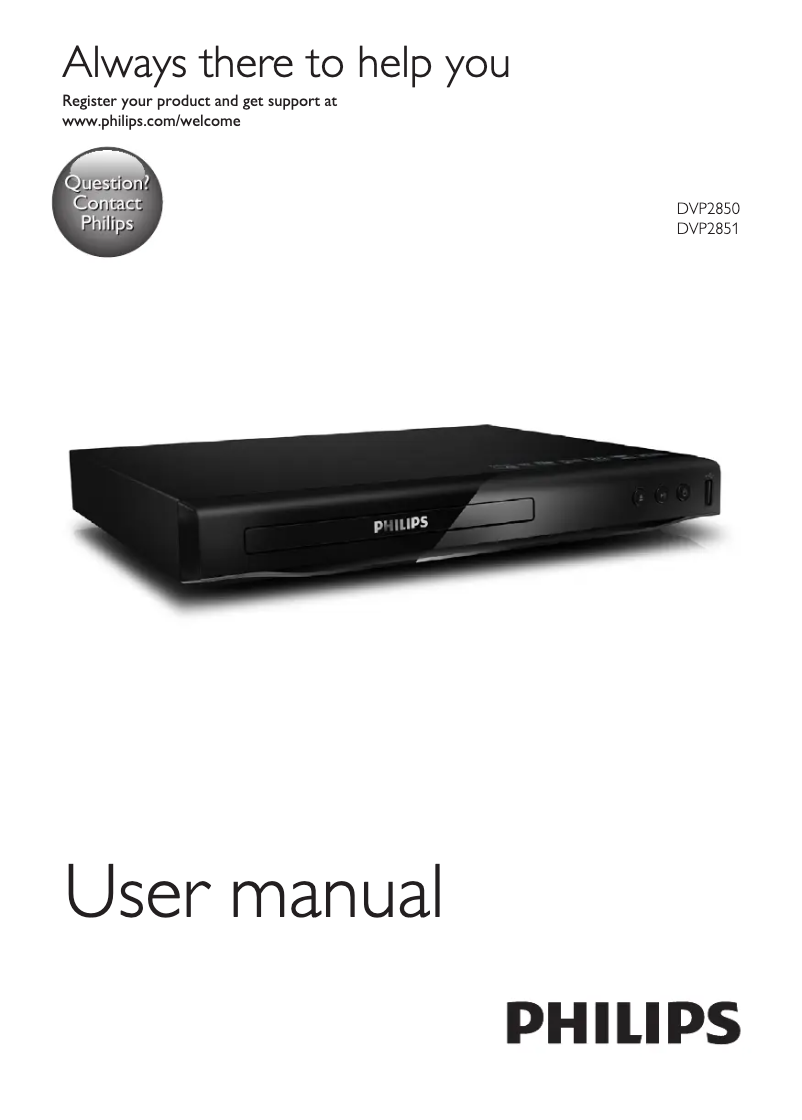 Page n°1 - Manuel utilisateur Philips DVP2851