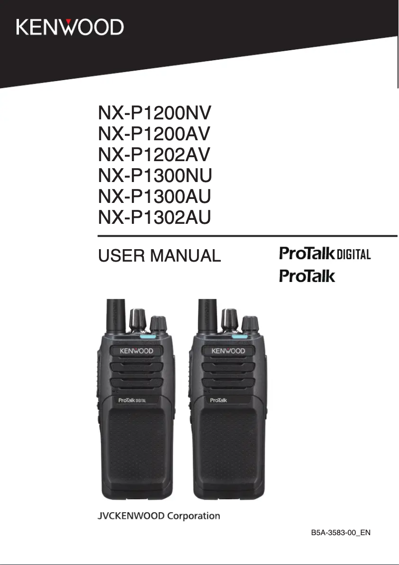 Page n°1 - Manuel utilisateur Kenwood ProTalk NX-P1300AU