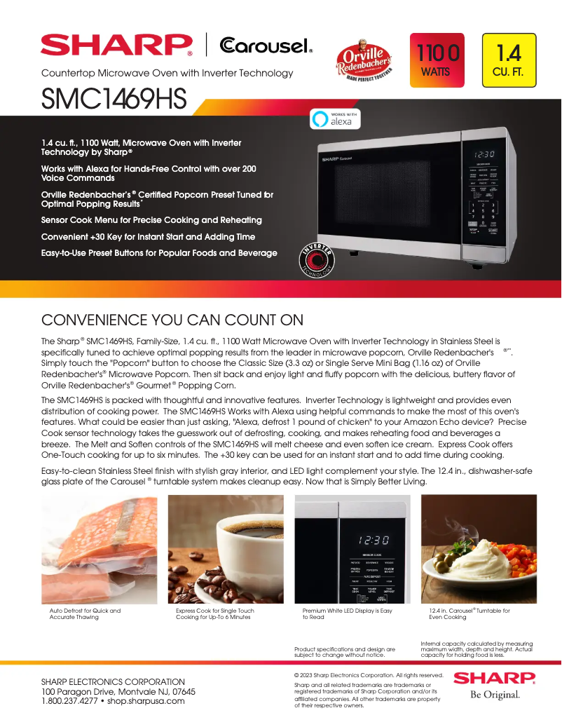 Page 1 de la notice Fiche technique Sharp SMC1469HS