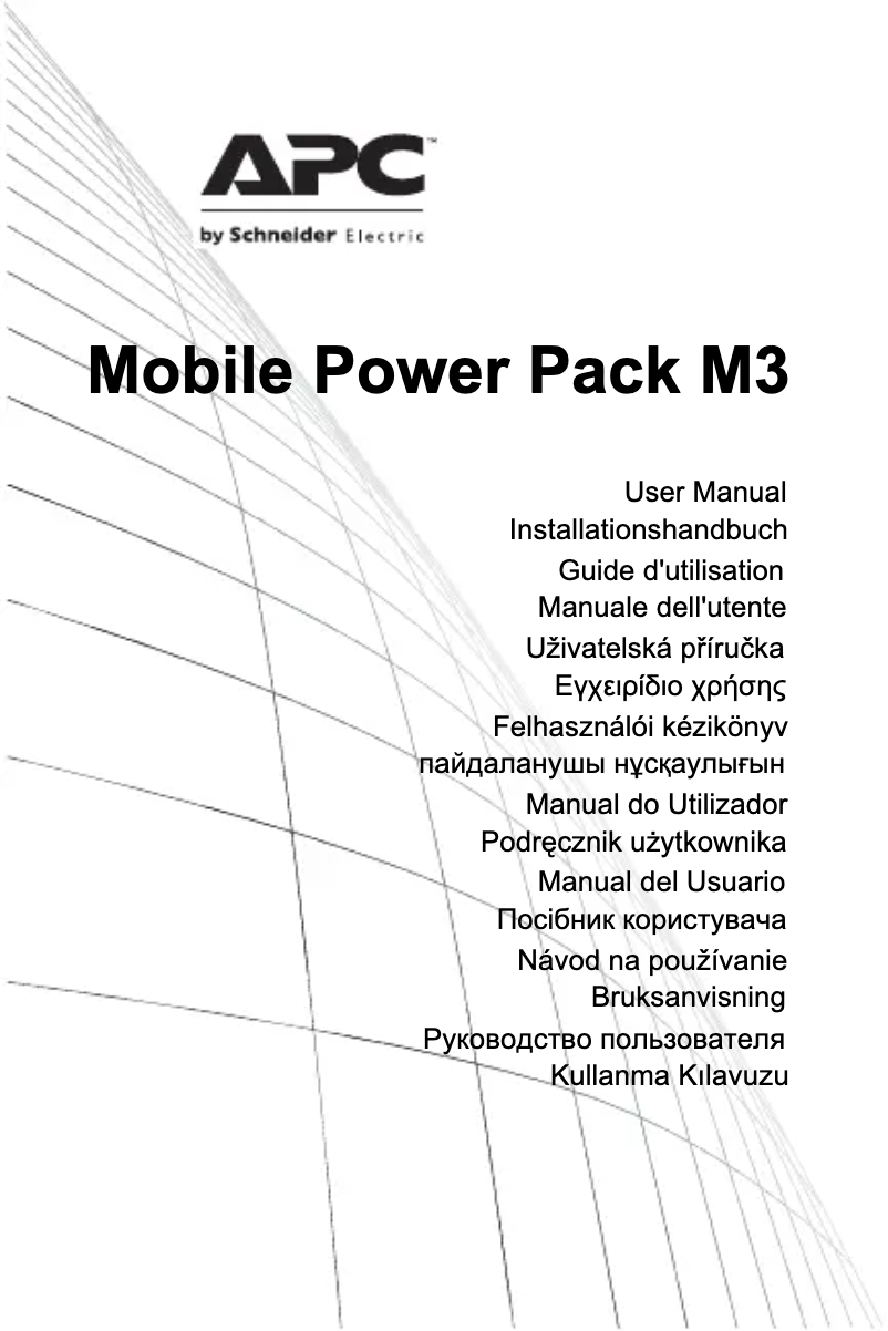 Page n°1 - Manuel utilisateur APC M3BK