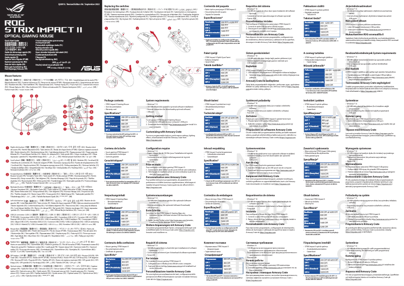 Page 1 de la notice Guide de démarrage rapide Asus ROG Strix Impact II