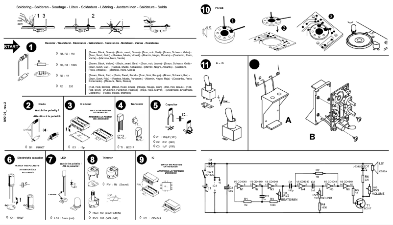 Page 1 de la notice Manuel utilisateur Velleman MK106
