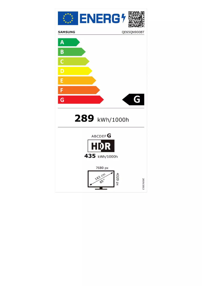 Image de la première page du manuel de l'appareil QE65QN900B
