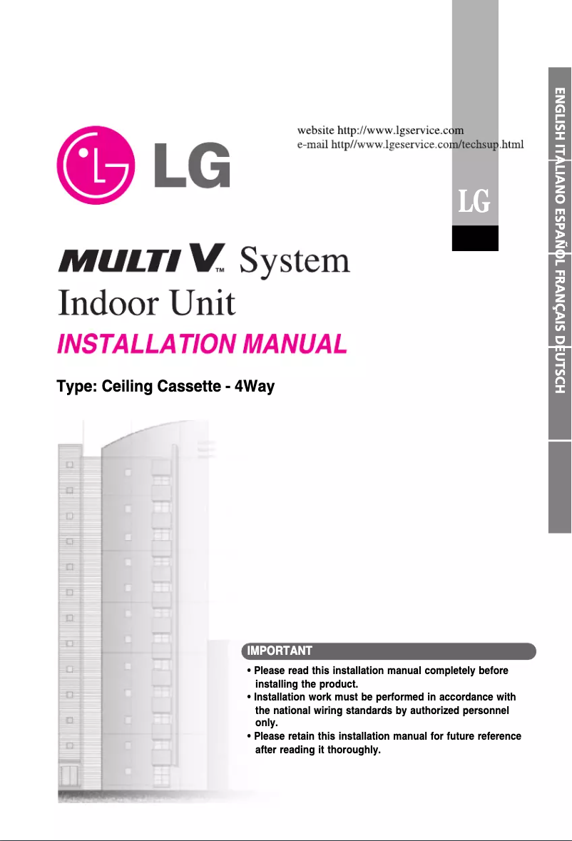 Page 1 de la notice Guide d'installation LG ARNU36GTDA0