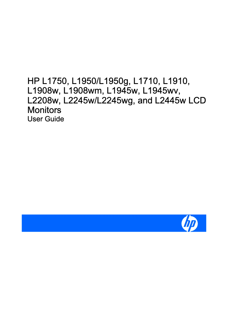 Page n°1 - Manuel utilisateur HP L1950g
