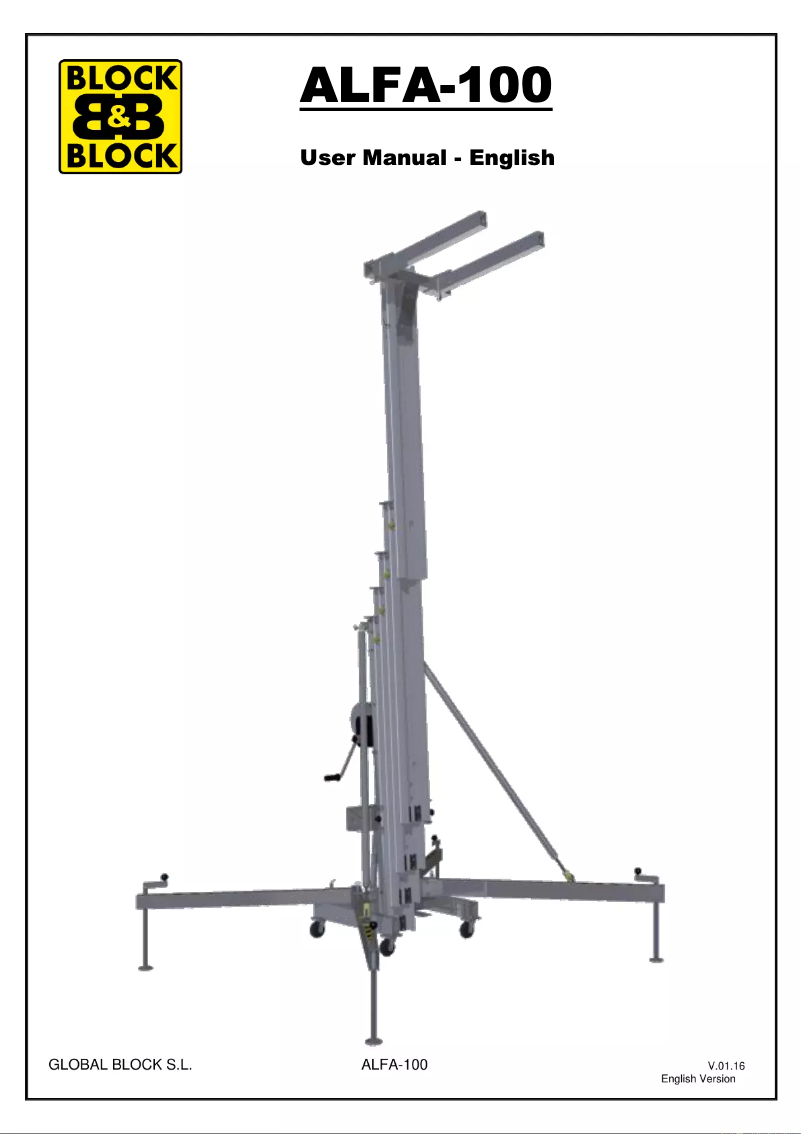 Image de la première page du manuel de l'appareil ALFA-100