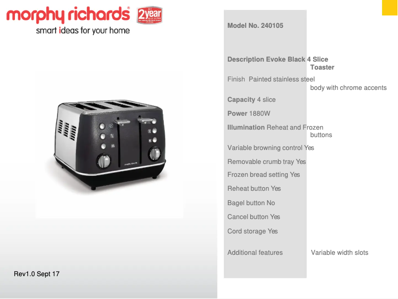 Image de la première page du manuel de l'appareil Evoke 240105