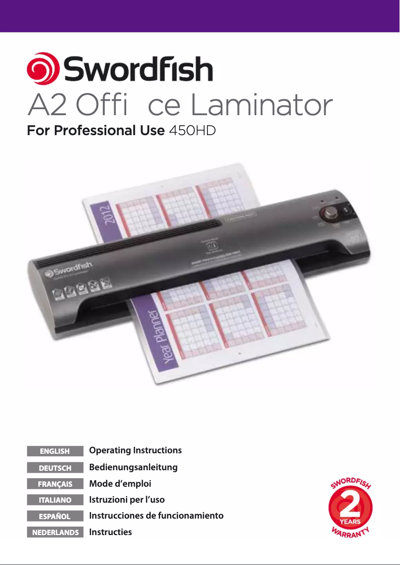 Image de la première page du manuel de l'appareil 450HD
