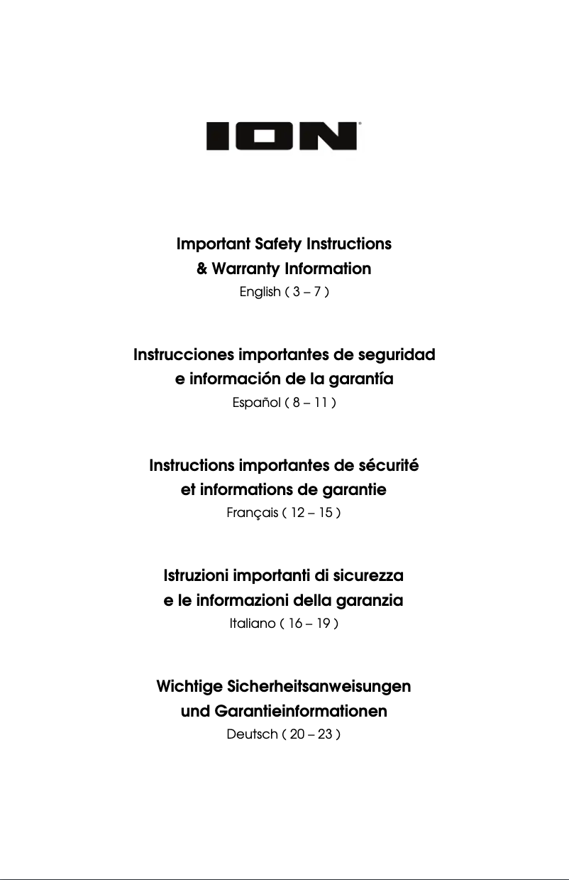 Page 1 de la notice Manuel utilisateur ION Projector Deluxe