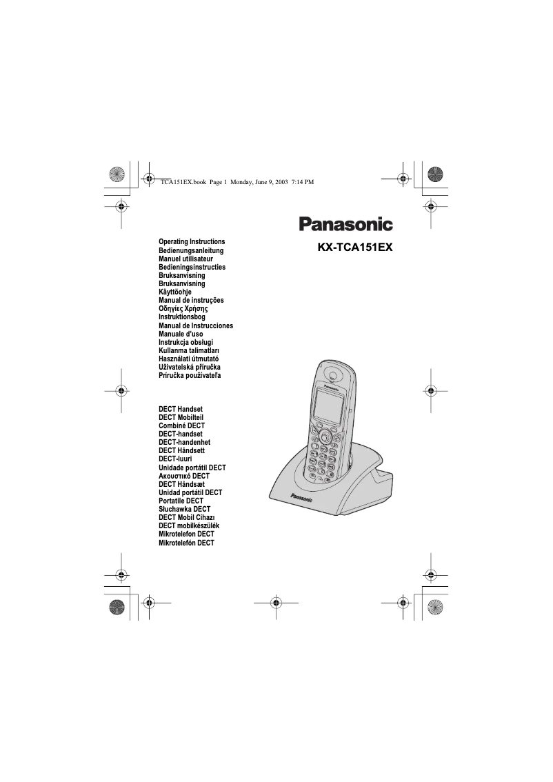 Page n°1 - Manuel utilisateur Panasonic KX-TCA151EX