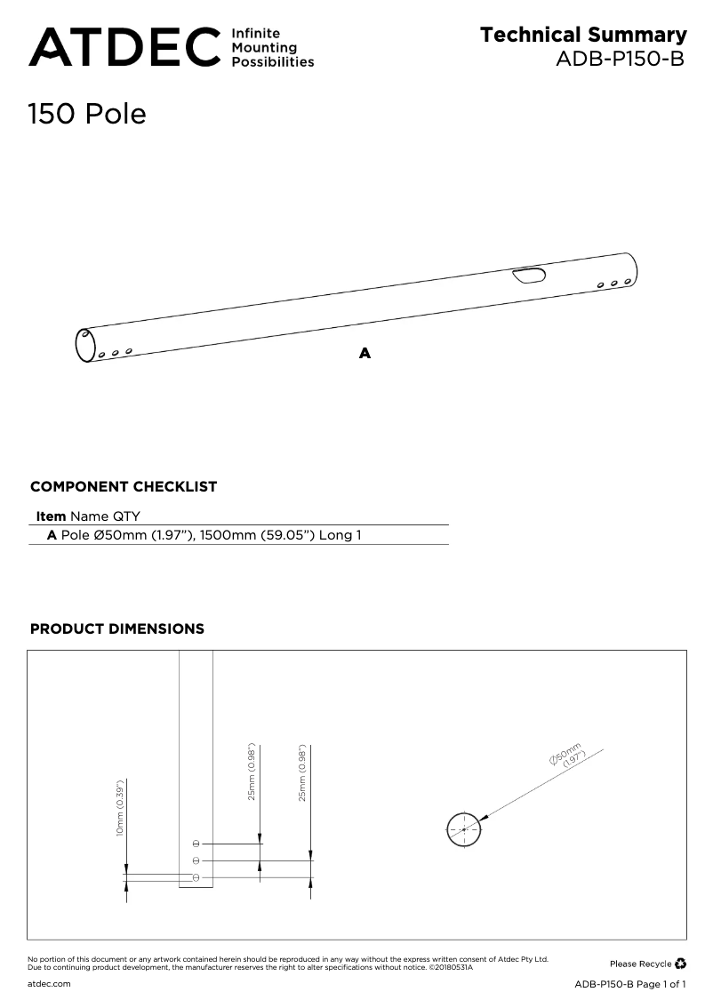 Página 1 del manual Manual de usuario Atdec ADB-P150-B