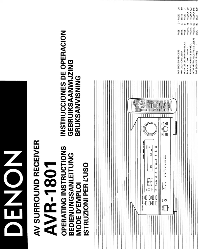 Image de la première page du manuel de l'appareil AVR-1801