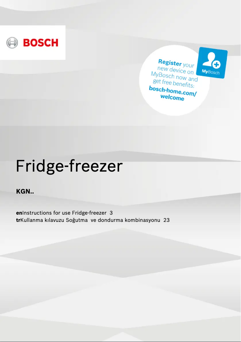 Page n°1 - Manuel utilisateur Bosch KGN56UWF0N