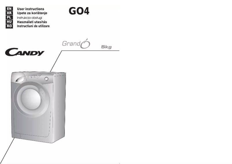 Page 1 de la notice Manuel utilisateur Candy GO4 105-16S