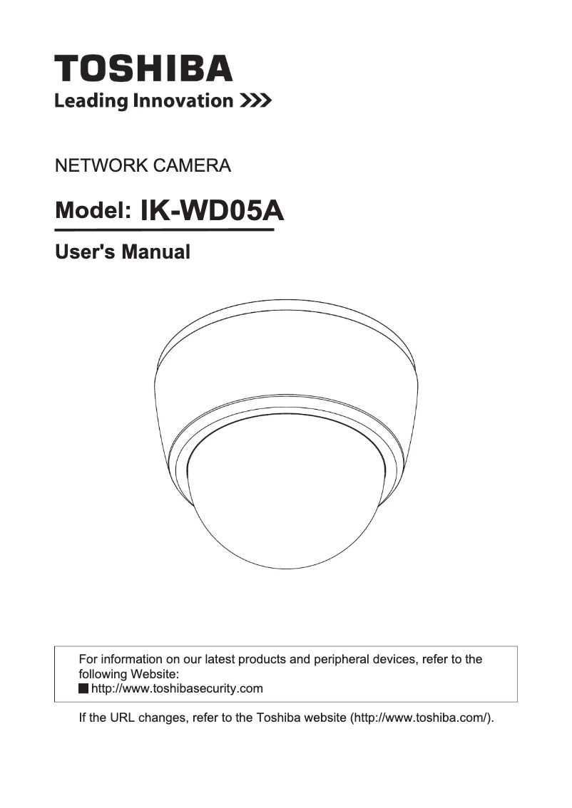 Page 1 de la notice Manuel utilisateur Toshiba IK-WD05A