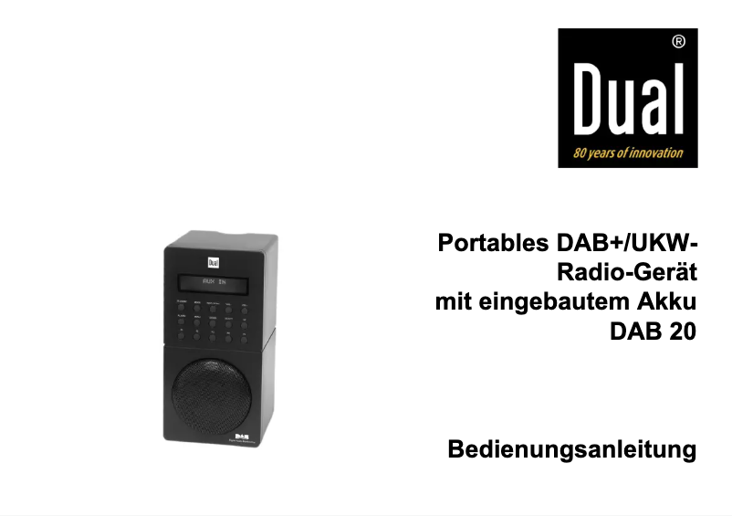 Image de la première page du manuel de l'appareil DAB 20