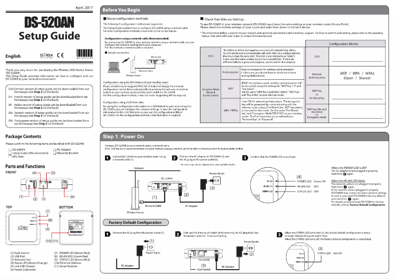 Image de la première page du manuel de l'appareil DS-520AN