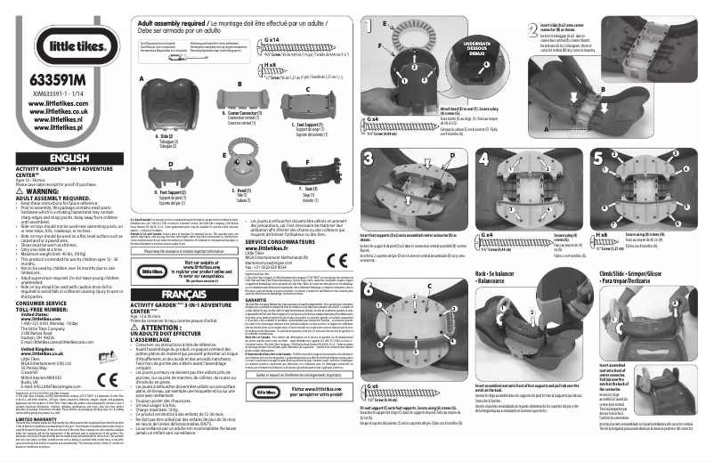 Página 1 del manual Manual de usuario Little Tikes 3-in-1 Adventure Center