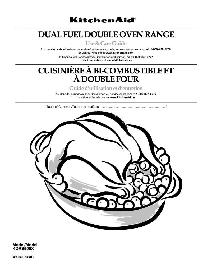 Page n°1 - Manuel utilisateur KitchenAid KDRS505XSS