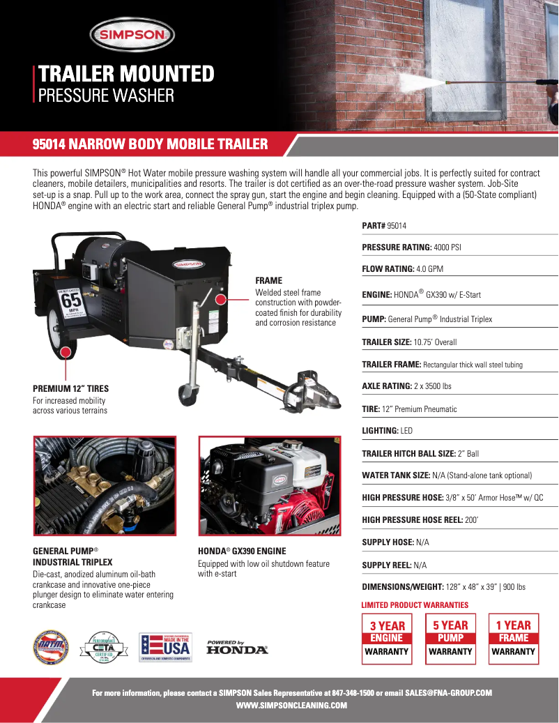 Page n°1 - Fiche technique Simpson Mini Brute Trailer MBT-4040252E
