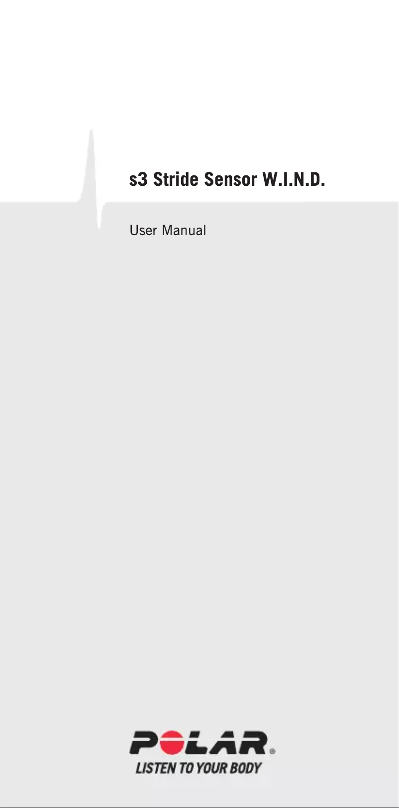 Page 1 de la notice Manuel utilisateur Polar s3 Stride Sensor W.I.N.D.