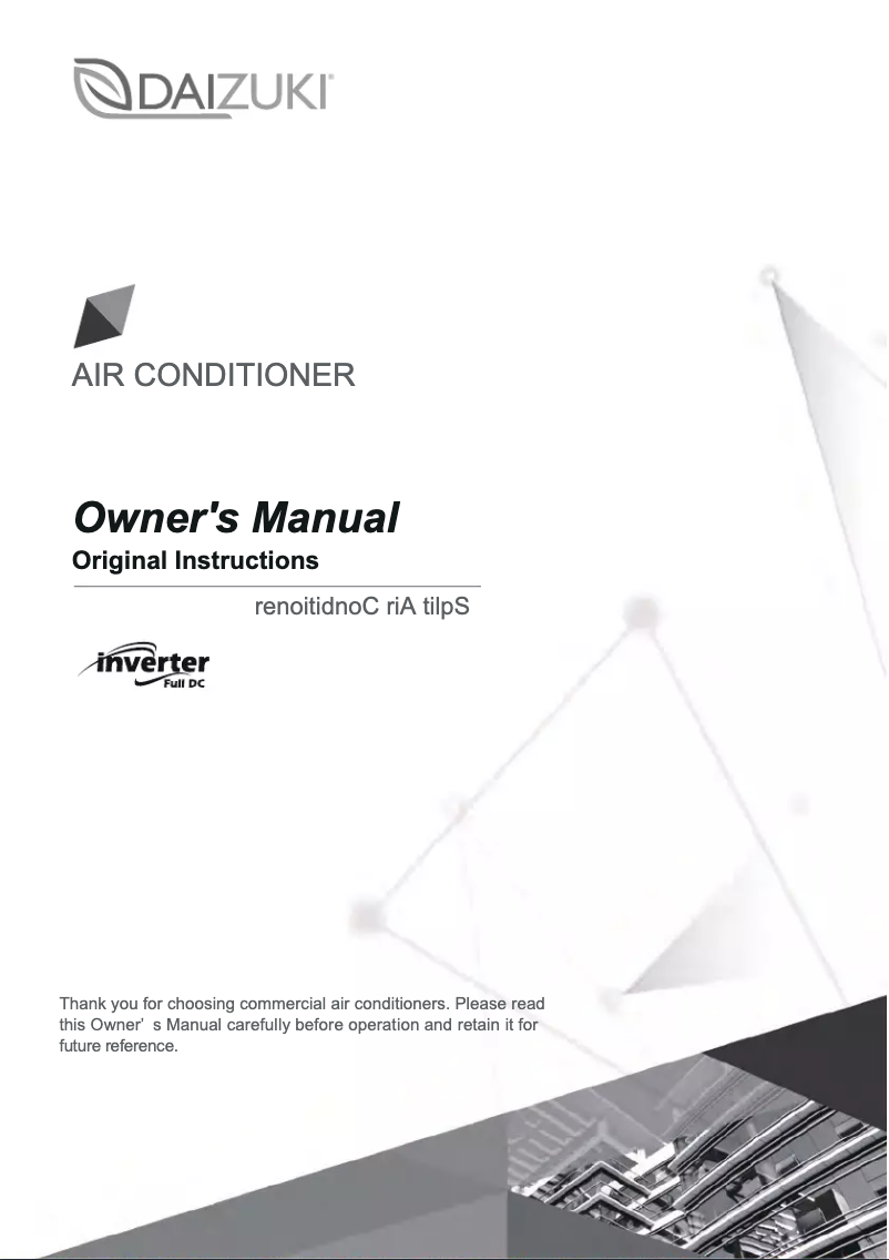 Image de la première page du manuel de l'appareil DX12X426G-18