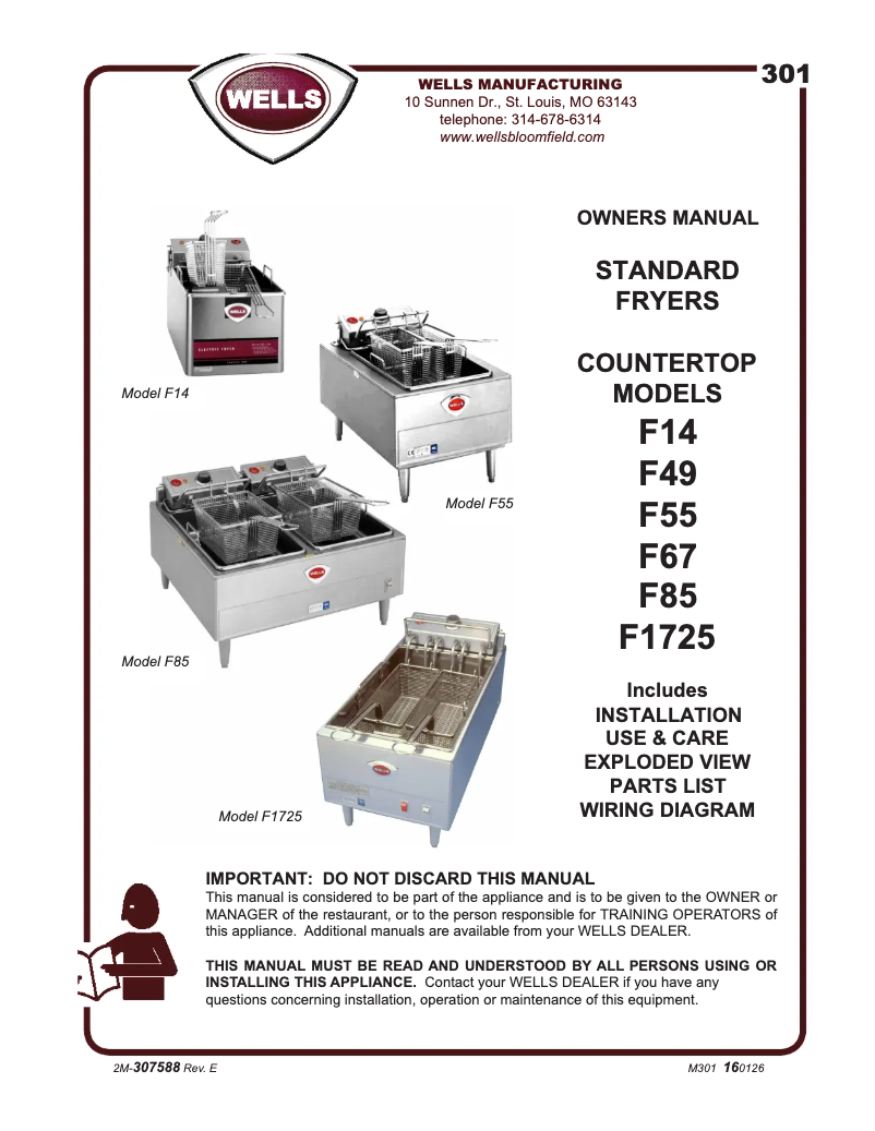 Image de la première page du manuel de l'appareil F1725