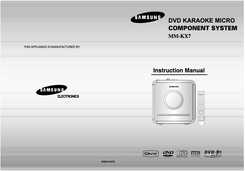 Page 1 de la notice Manuel utilisateur Samsung MM-KX7